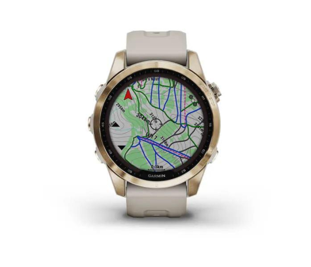 GARMIN Fenix 7S Sapphire Solar Kremowozloty tytan z jasnopiaskowym paskiem 010-02539-21 - 1467053 - zdjęcie 3